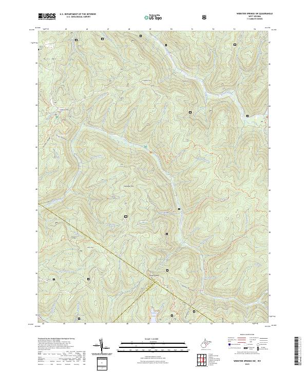 USGS Topographic Map – Webster Springs SW