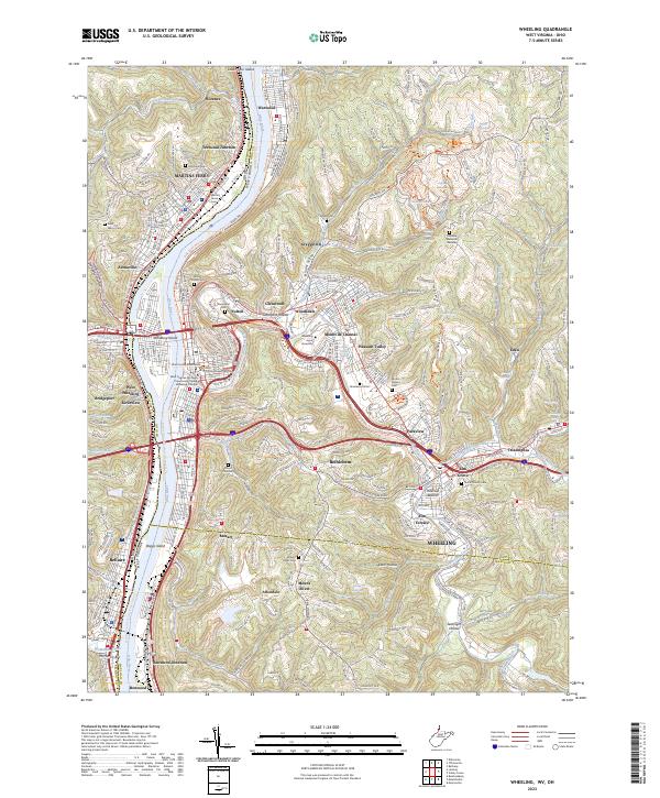 USGS Topographic Map – Wheeling