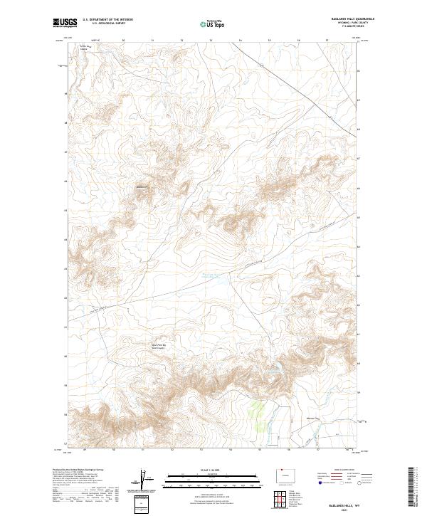 USGS Topographic Map – Badlands Hills