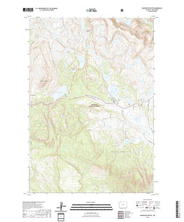 USGS Topographic Map – Beartooth Butte
