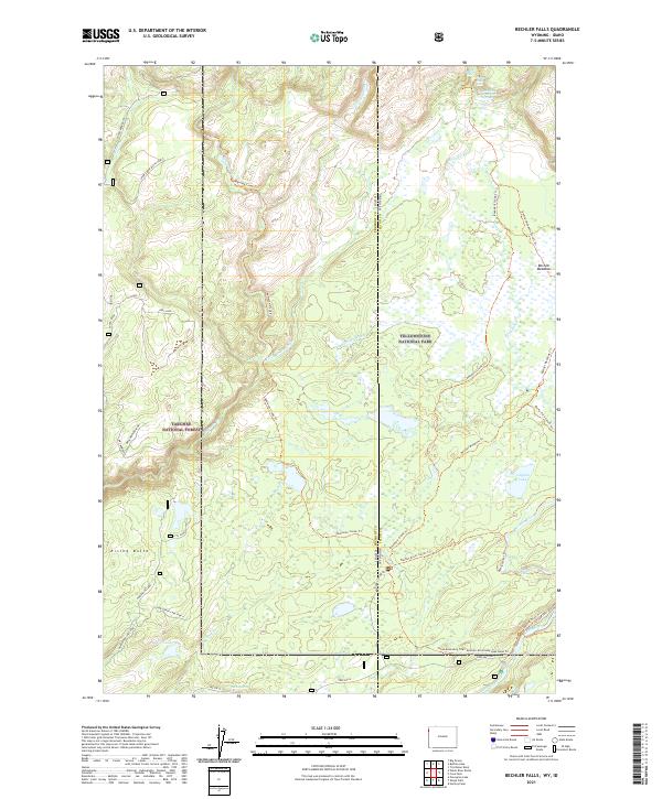 USGS Topographic Map – Bechler Falls