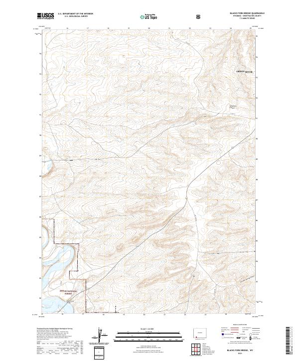 USGS Topographic Map – Blacks Fork Bridge