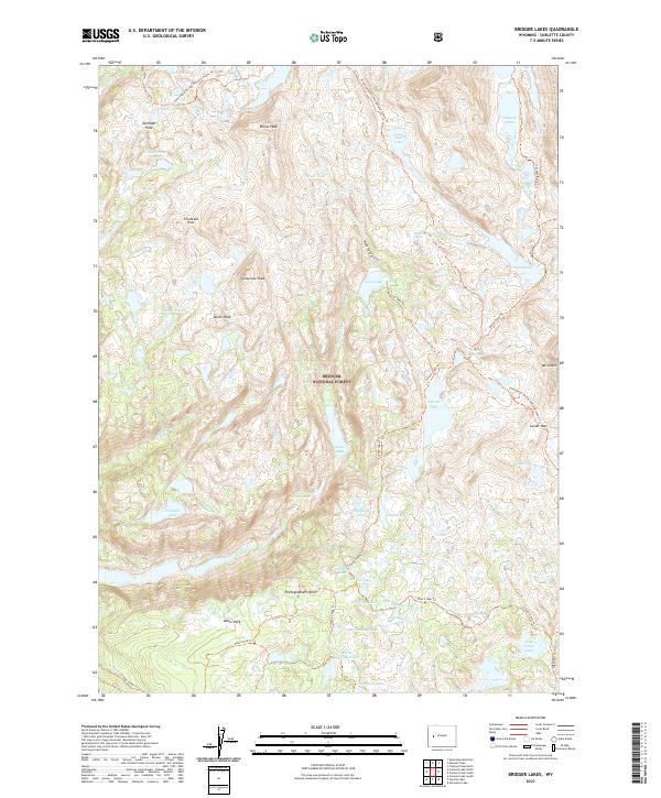 USGS Topographic Map – Bridger Lakes