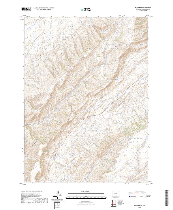 USGS Topographic Map – Bridger Pass