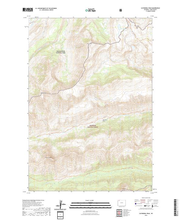 USGS Topographic Map – Cathedral Peak