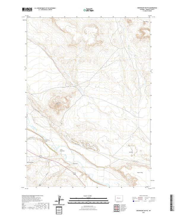 USGS Topographic Map – Crowheart Butte