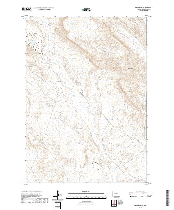 USGS Topographic Map – Crowheart NE