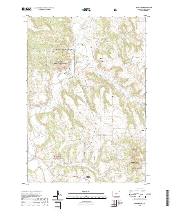USGS Topographic Map – Devils Tower