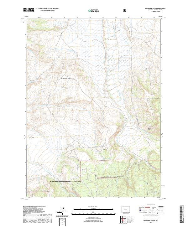 USGS Topographic Map – Elk Mountain SW
