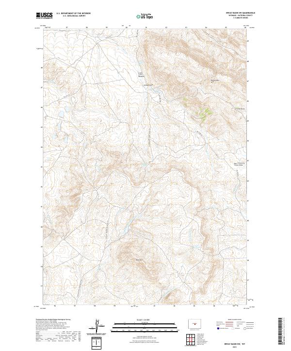 USGS Topographic Map – Ervay Basin SW