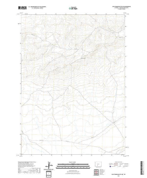 USGS Topographic Map – Five Fingers Butte NE