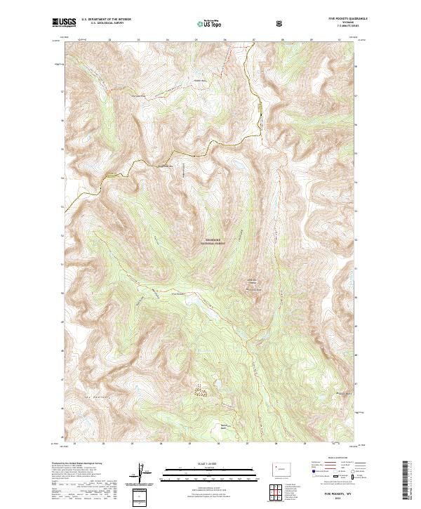 USGS Topographic Map – Five Pockets