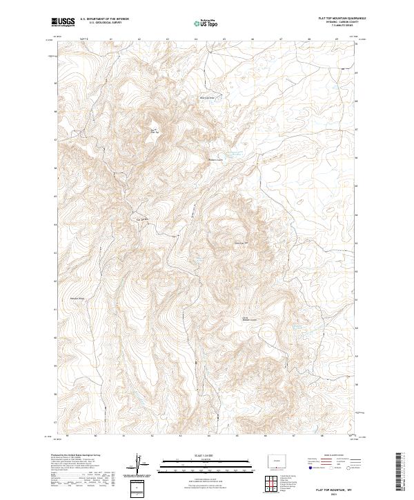 USGS Topographic Map – Flat Top Mountain