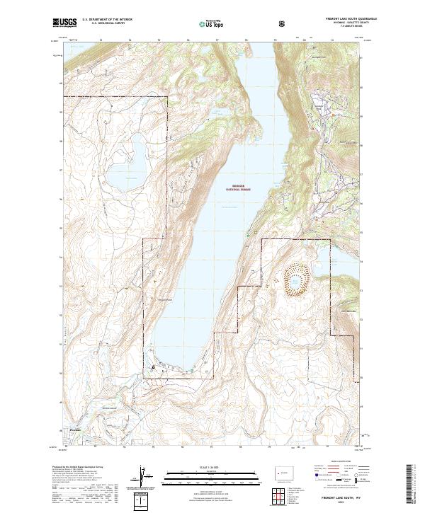 USGS Topographic Map – Fremont Lake South