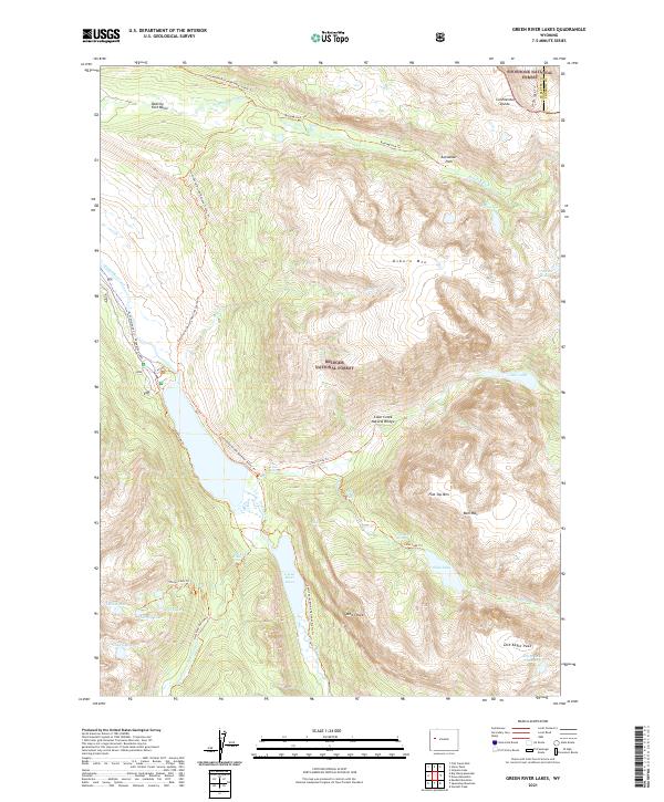 USGS Topographic Map – Green River Lakes
