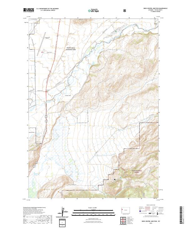 USGS Topographic Map – Gros Ventre Junction