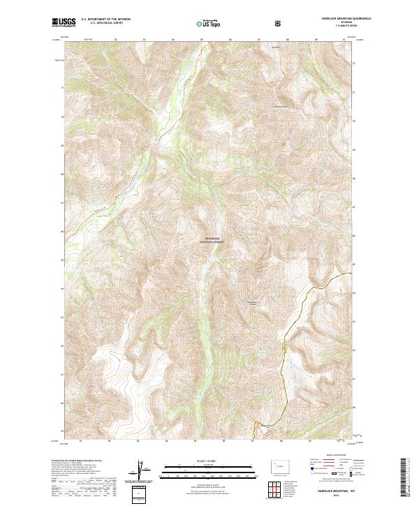 USGS Topographic Map – Hardluck Mountain