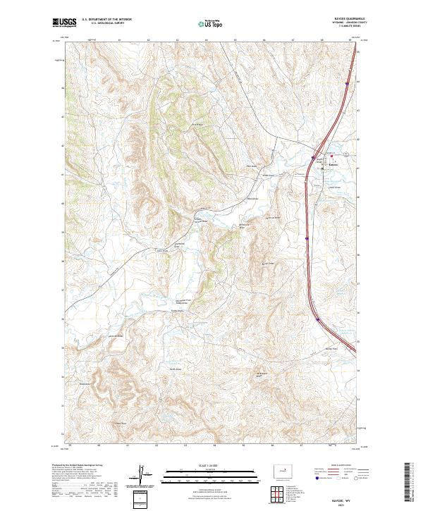 USGS Topographic Map – Kaycee