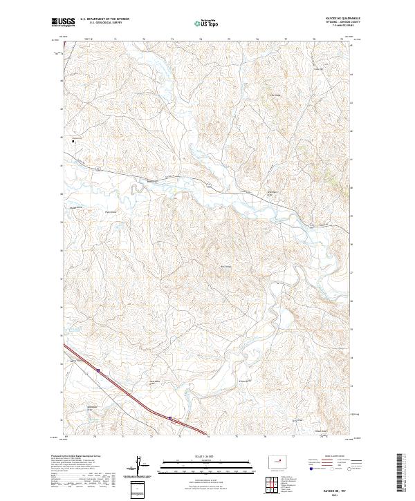 USGS Topographic Map – Kaycee NE