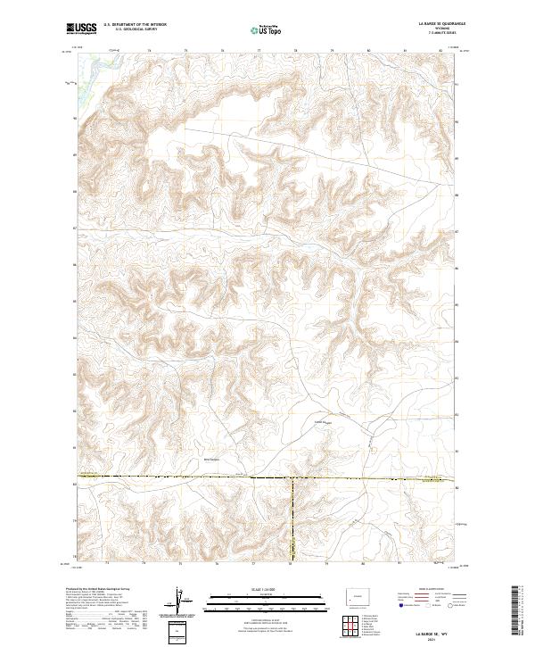 2021 Map of La Barge SE, 2021 Print