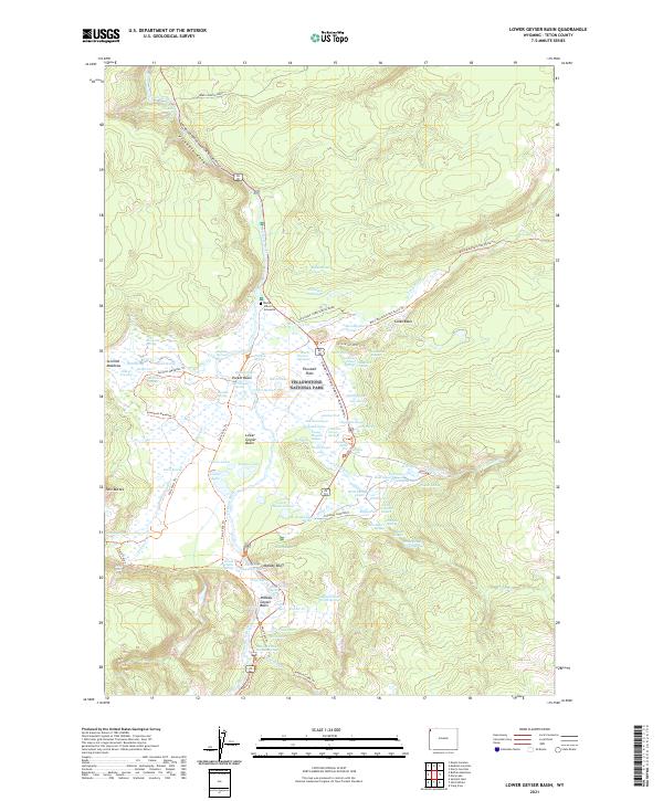 USGS Topographic Map – Lower Geyser Basin