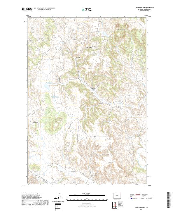 USGS Topographic Map – Missouri Buttes