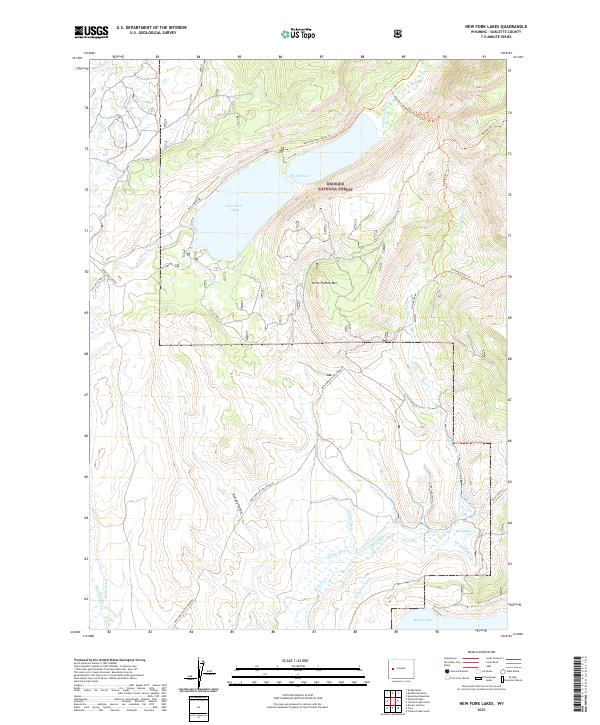 USGS Topographic Map – New Fork Lakes