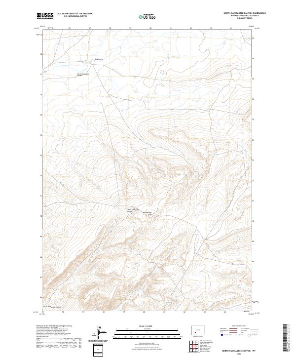 USGS Topographic Map – North Packsaddle Canyon