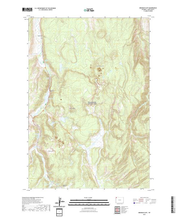 USGS Topographic Map – Obsidian Cliff