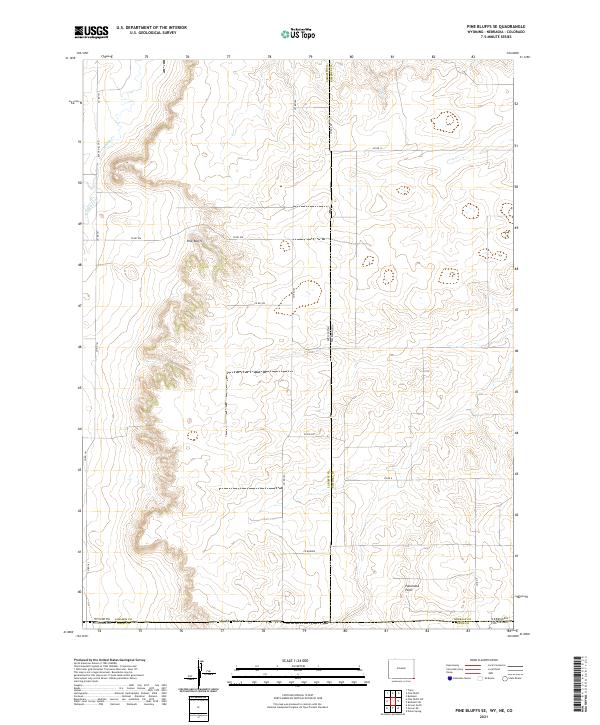 USGS Topographic Map – Pine Bluffs SE