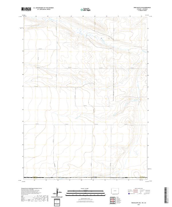 USGS Topographic Map – Pine Bluffs SW