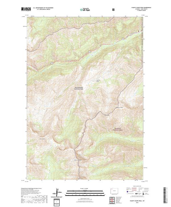 USGS Topographic Map – Plenty Coups Peak