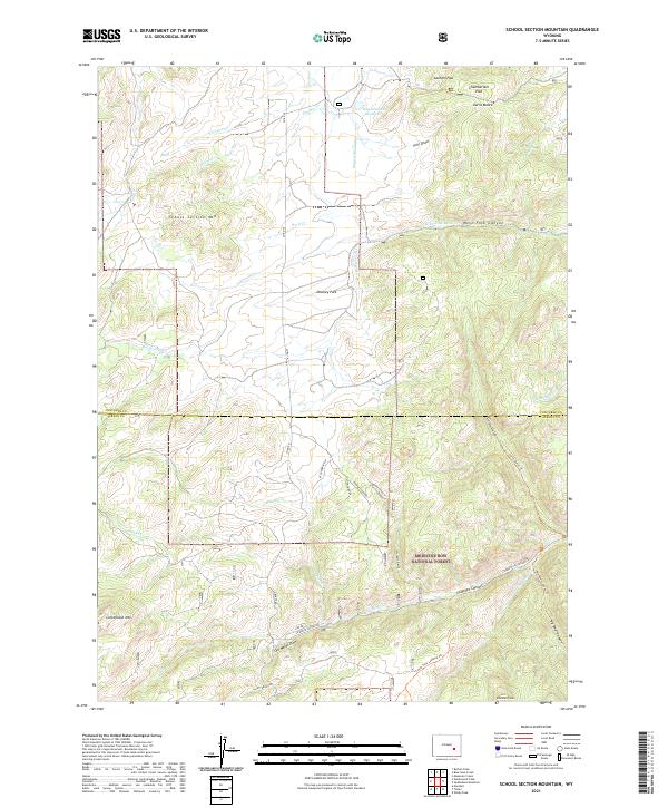 USGS Topographic Map – School Section Mountain