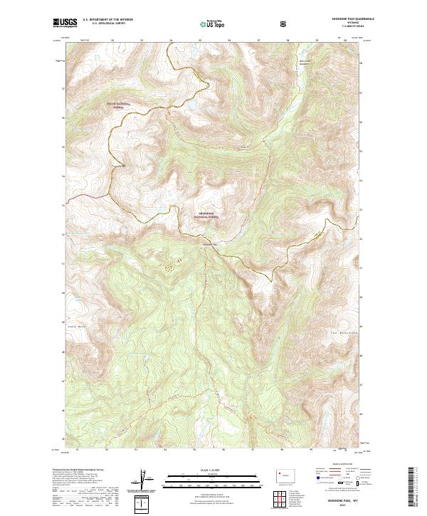 USGS Topographic Map – Shoshone Pass