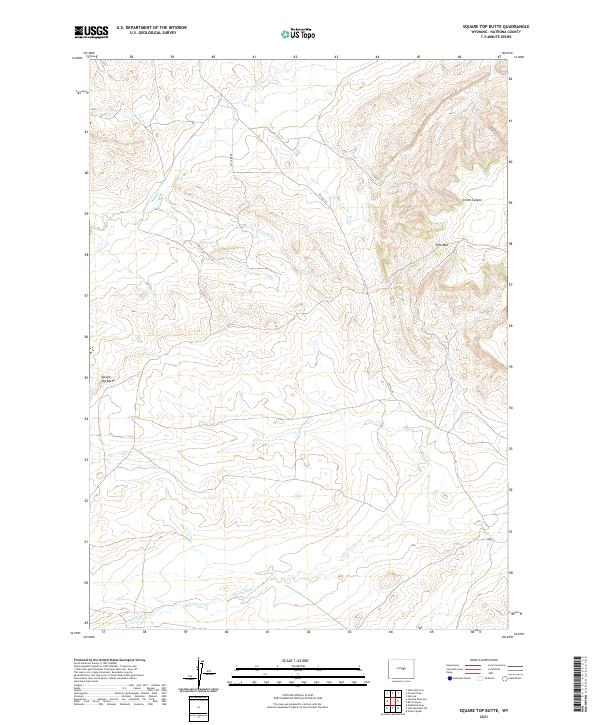 USGS Topographic Map – Square Top Butte