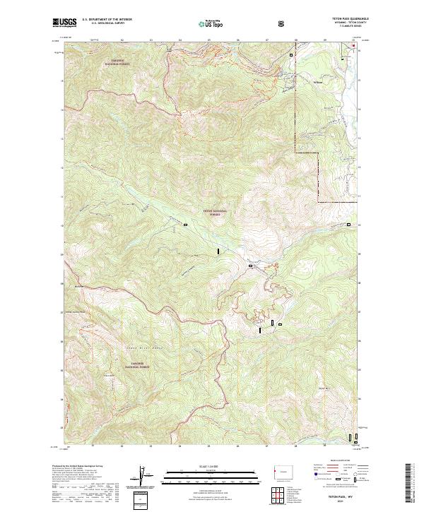 USGS Topographic Map – Teton Pass