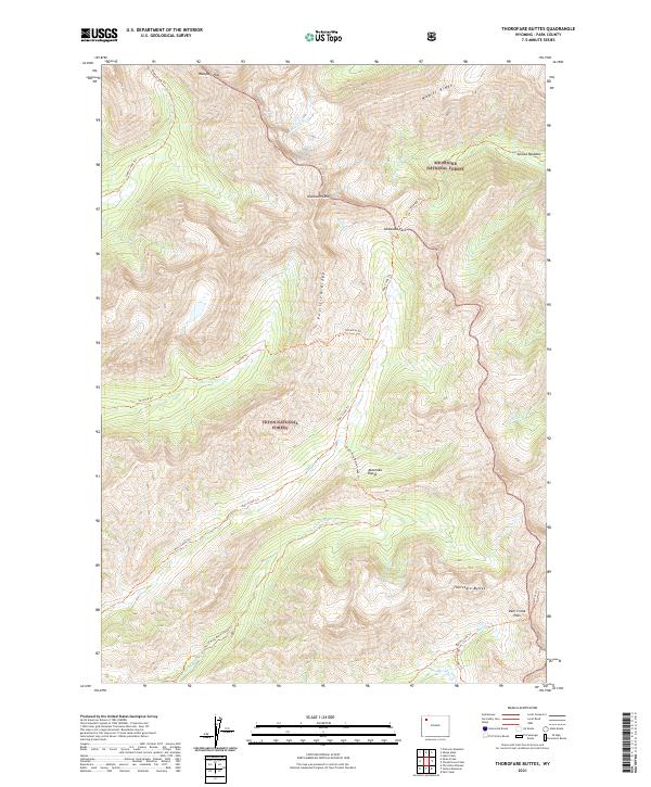 USGS Topographic Map – Thorofare Buttes