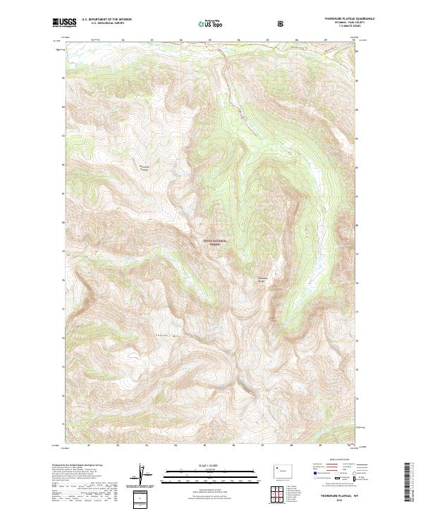 USGS Topographic Map – Thorofare Plateau