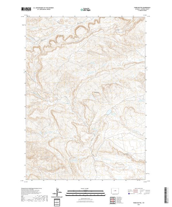 USGS Topographic Map – Three Buttes