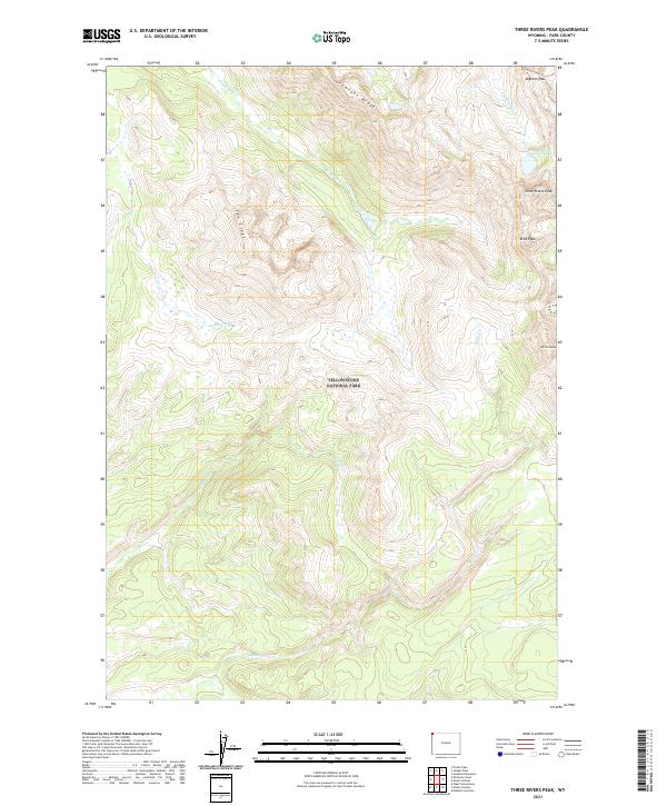 USGS Topographic Map – Three Rivers Peak
