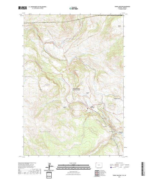 USGS Topographic Map – Tower Junction
