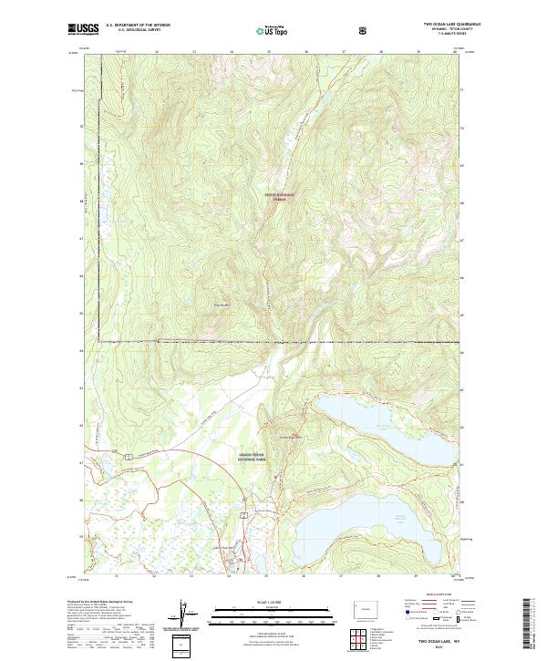 USGS Topographic Map – Two Ocean Lake