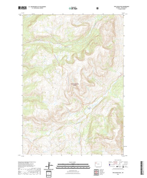 USGS Topographic Map – Two Ocean Pass