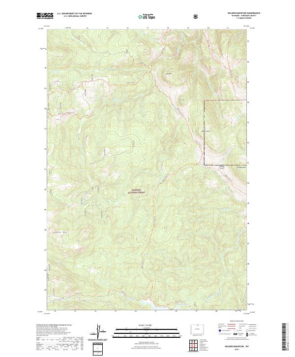 USGS Topographic Map – Walker Mountain
