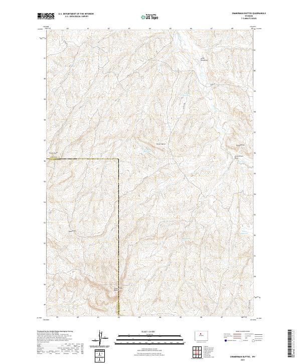 USGS Topographic Map – Zimmerman Buttes