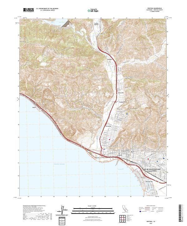US Topo 7.5minute map for Ventura, CA ScienceBaseCatalog