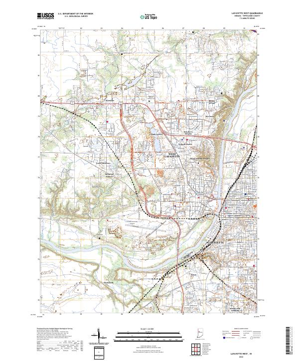 US Topo 7.5minute map for Lafayette West, IN ScienceBaseCatalog