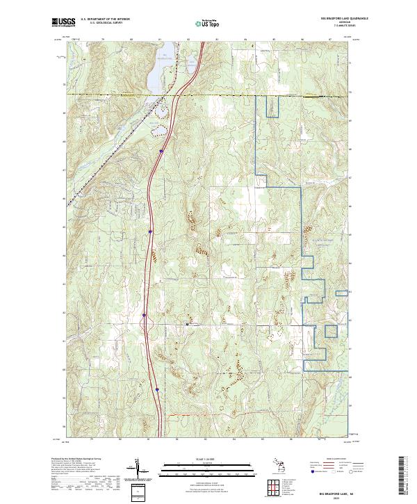 US Topo 7.5minute map for Big Bradford Lake, MI ScienceBaseCatalog