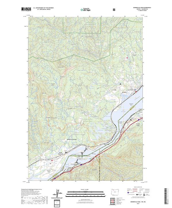 2023 Map of Bonneville Dam, 2023 Print