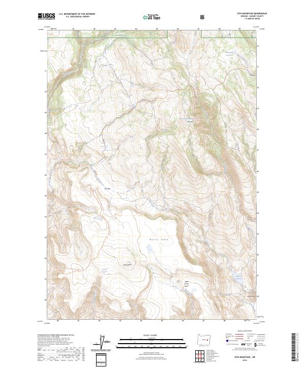 2023 Map of Otis Mountain, 2023 Print